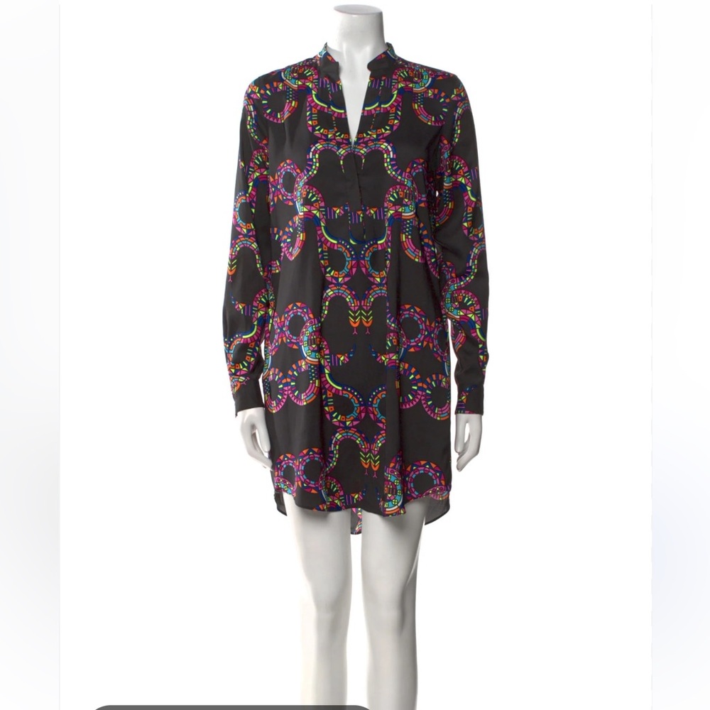 Mara Hoffman Ballerina Dress in Snakes Black Patterned Long Sleeve size L